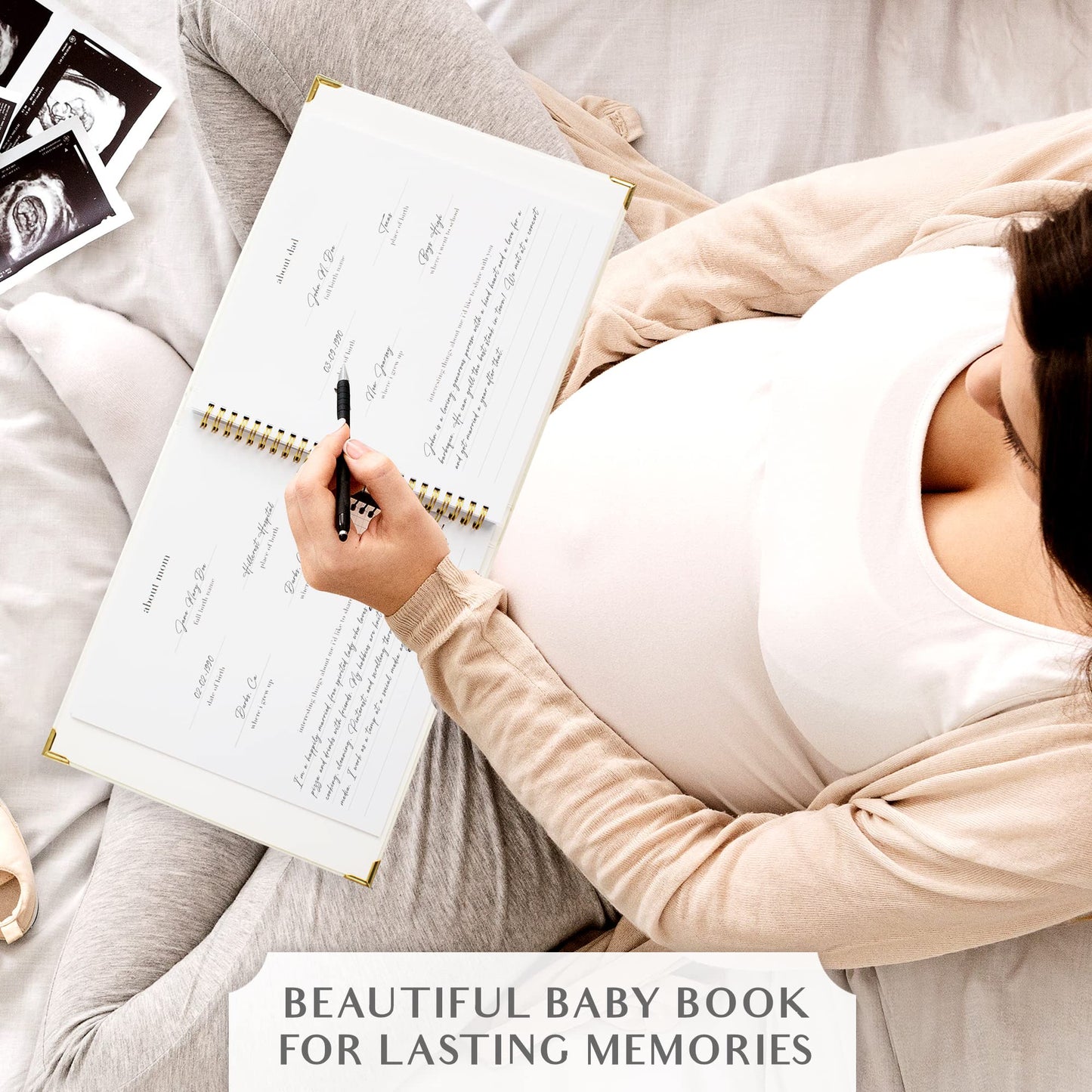 Beautiful Linen Pregnancy Journal and Memory Book for Boys and Girls Bundle - Lovely Must Have Gift for First Time Moms - The Perfect Planner to Track Your Little Ones Life-Changing Journey
