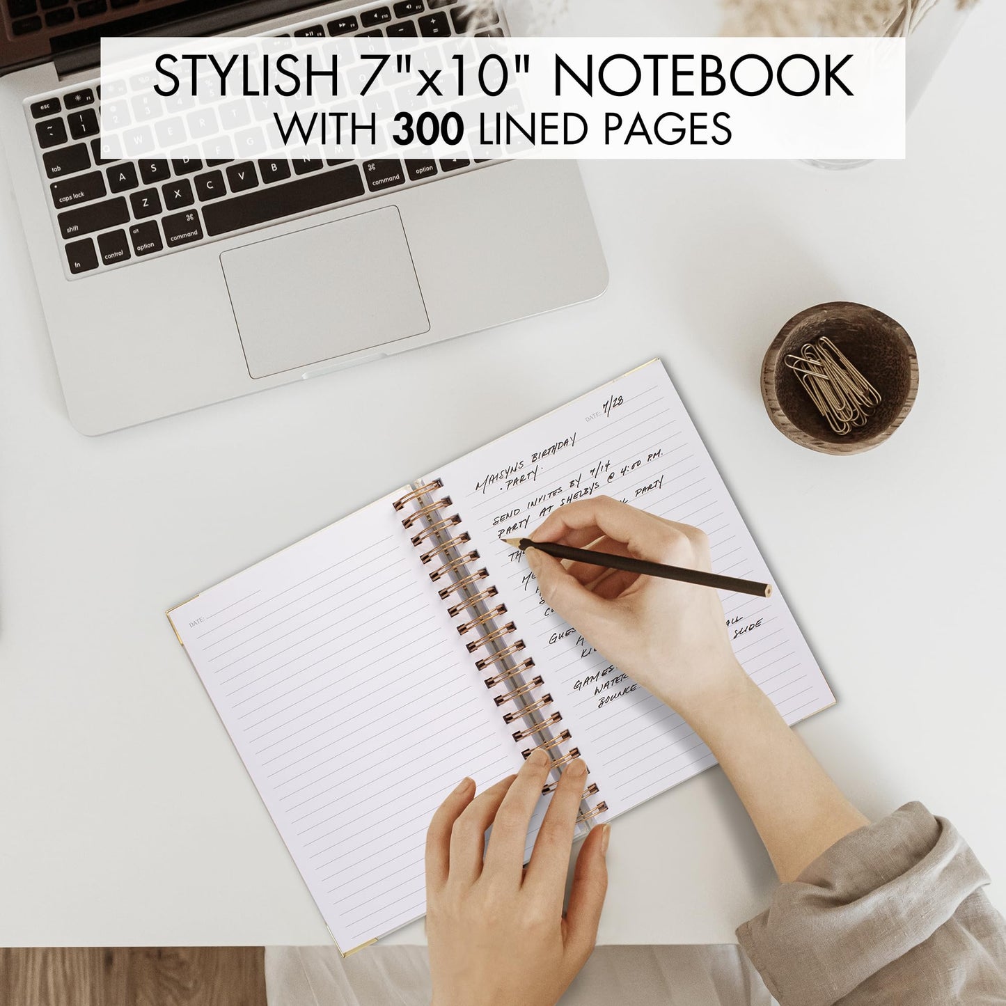 ZICOTO Aesthetic Thick Spiral Notebook Journal and Magazine Holder Set Of 3 Bundle - Perfect For Writing And Staying Organized at Work or School