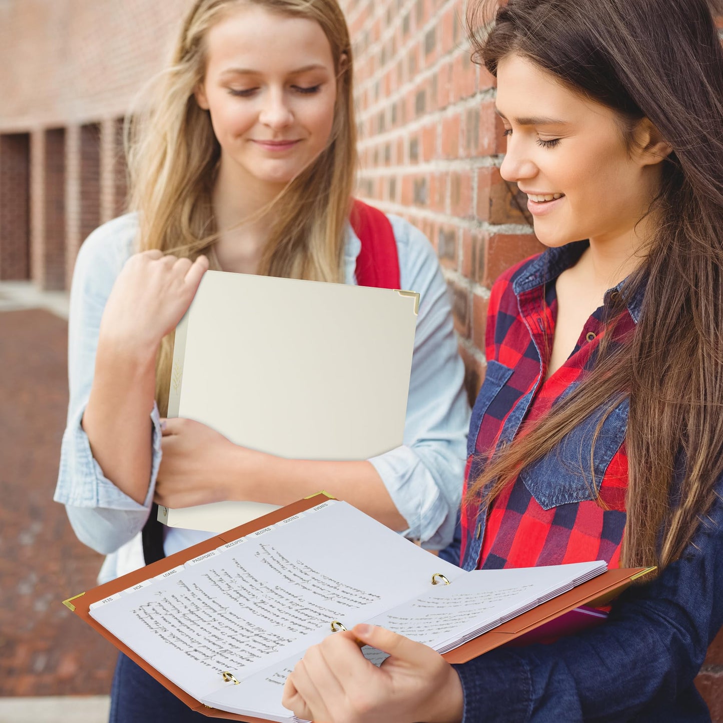 Aesthetic 3 Ring Binder Set of 2 for Women - Sturdy 1 Inch Binder Fits Letter Sized Paper - Cute Binders with Pockets Perfectly Enhance Your Pink Office or School Supplies
