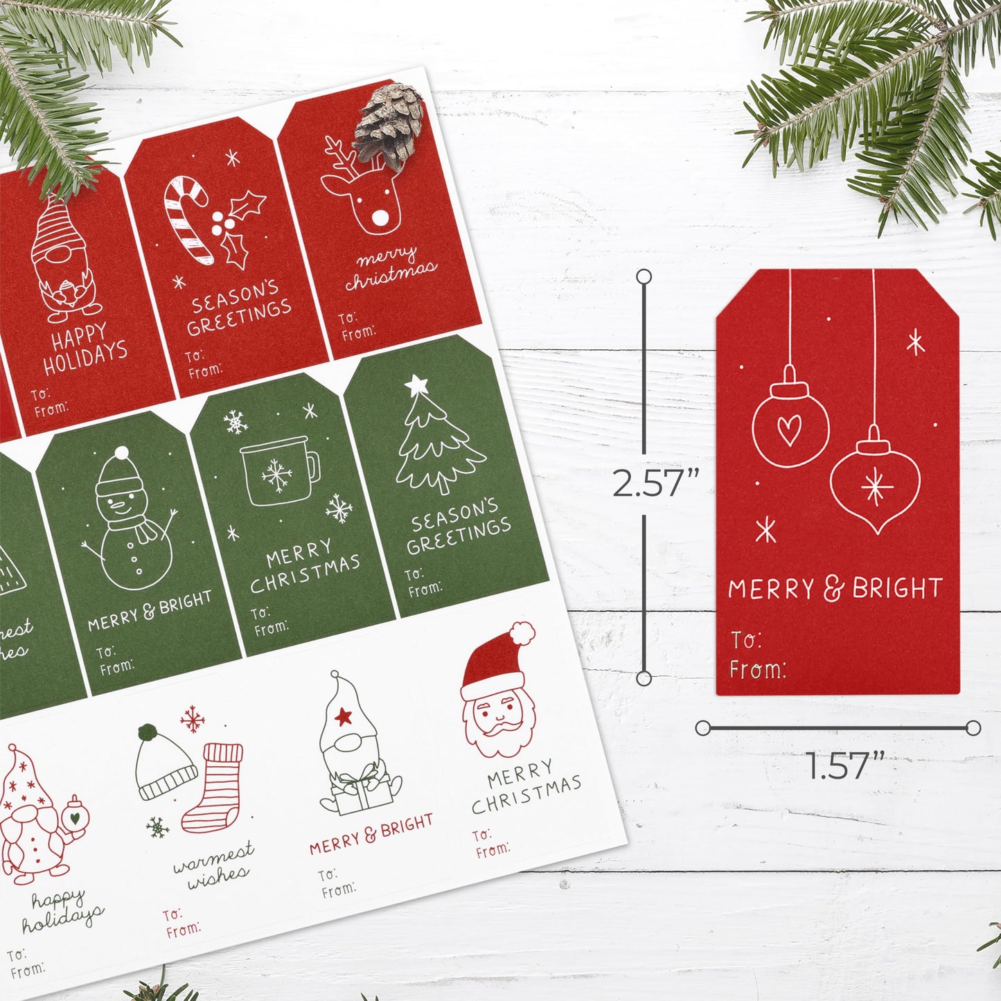 Beautiful Christmas Gift Tags Stickers - 210 Quality Doodle Sticker Labels for Personalizing Your Holiday Presents - Spread Joy and Cheer with These Festive Christmas Name Tags