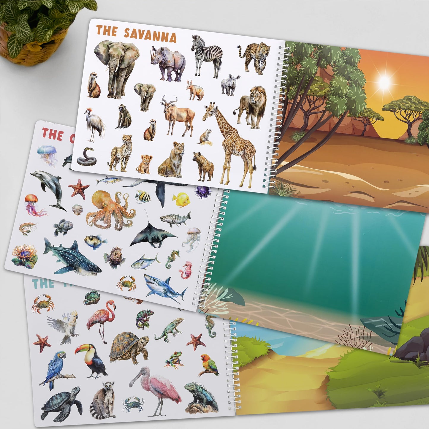 Fun Sticker Book for Toddlers 2-4 Years - Perfect Kids Activity Book with Beautiful Stickers & 12 Reusable Themes for Entertaining Girls & Boys 4-8 While Traveling - Incl. Animal and Coloring Pages