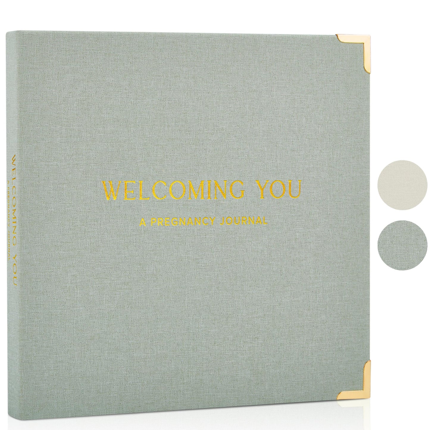 Beautiful Linen Pregnancy Journal and Detailed Memory Book with Stickers and Keepsake Pocket - Lovely Must Have Gift for Expecting First Time Moms - The Perfect Planner to Track Pregnancy Milestones