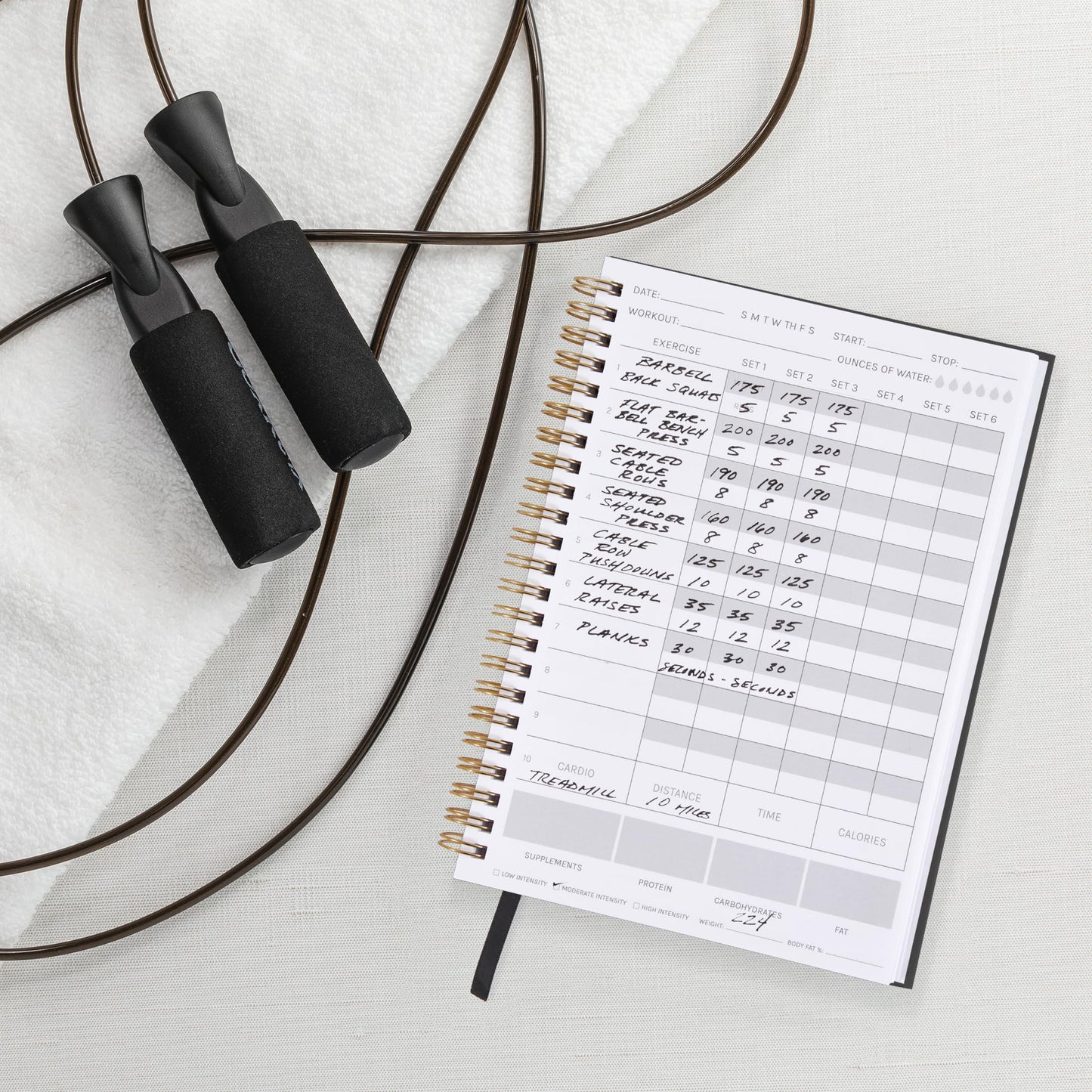 ZICOTO The Ultimate Fitness Journal for Tracking and Crushing Your Gym Goals - Detailed Workout Planner & Log Book Women - Great Gym Accessories With Calendar, Nutrition & Progress Tracker, Black