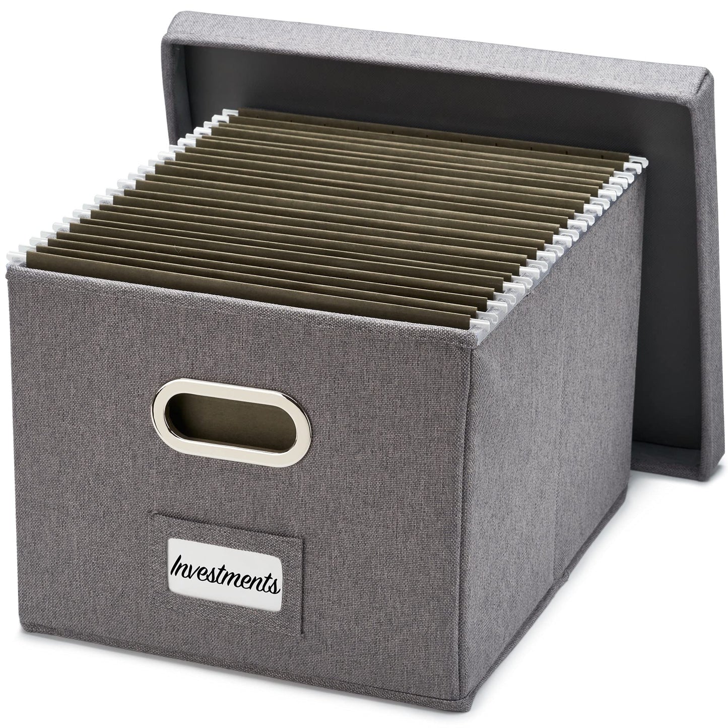 ZICOTO Decorative File Organizer Box - Collapsible Linen Cabinet for Easy Storage - Store All Your Documents and Folders in Style