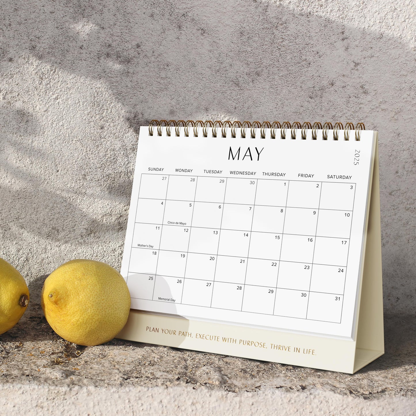 Aesthetic Minimalistic Small Desk Calendar 2025-2026 - Runs until June 2026 - Beautiful 6" x 8" Flip Desktop Calendar for Easy and Effective Organizing