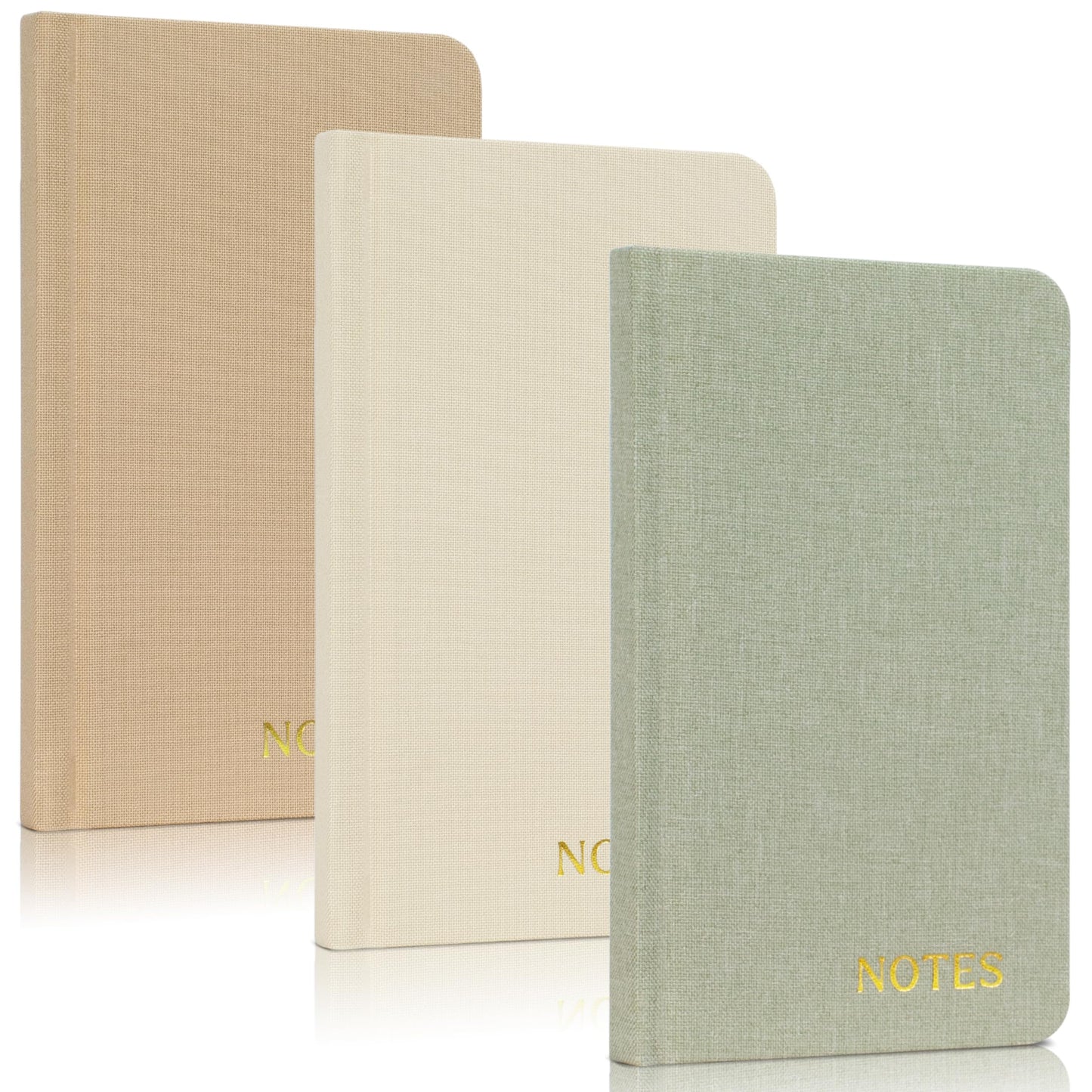 ZICOTO Aesthetic Linen Pocket Notebooks Set Of 3 For Women & Men - Small Pocket Size 3x5 Notepads With Lined Pages - Cute Linen Mini Note Pads to Stay Organized and Boost Productivity