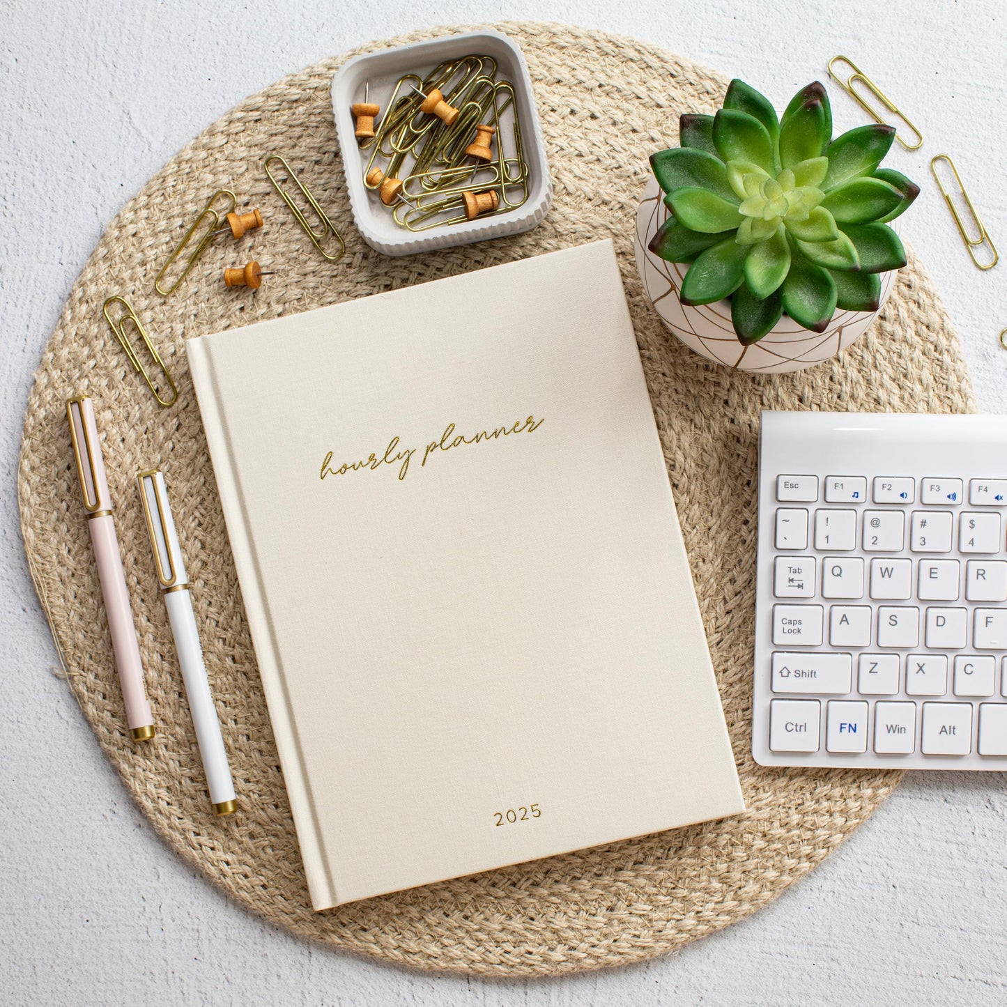 Beautiful 2025 Appointment Book Planner - Sturdy Linen Daily Planner & Weekly Calendar with Half Hourly Schedule Easily Keeps Track Of All Your Appointments - The Perfect Day by Day Organizer