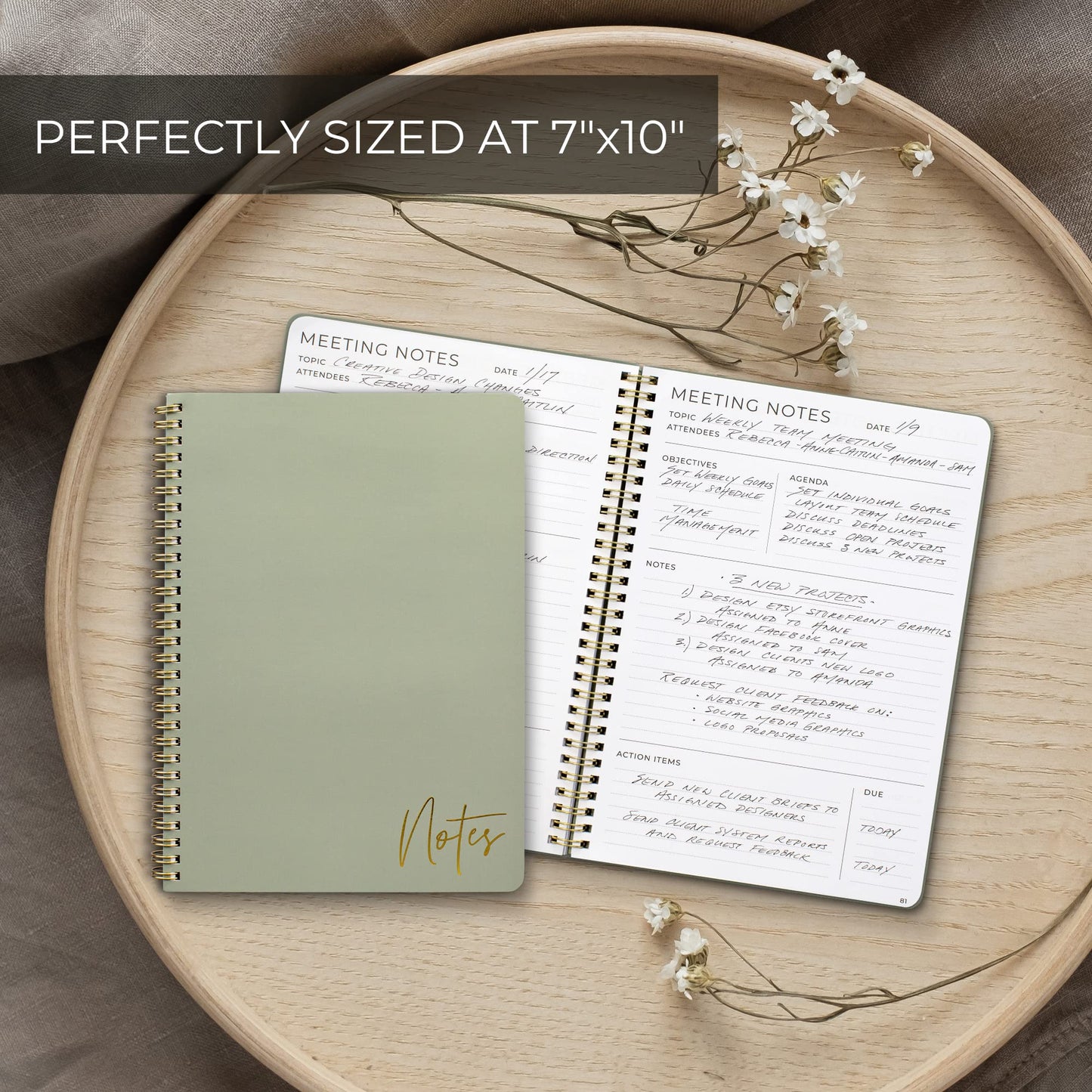 Beautiful Meeting Notebook For Work Organization - Easily Take Notes And Keep Agendas on Track - The Perfect Office Planner Supplies for Women & Men to Professionally Manage Business Projects