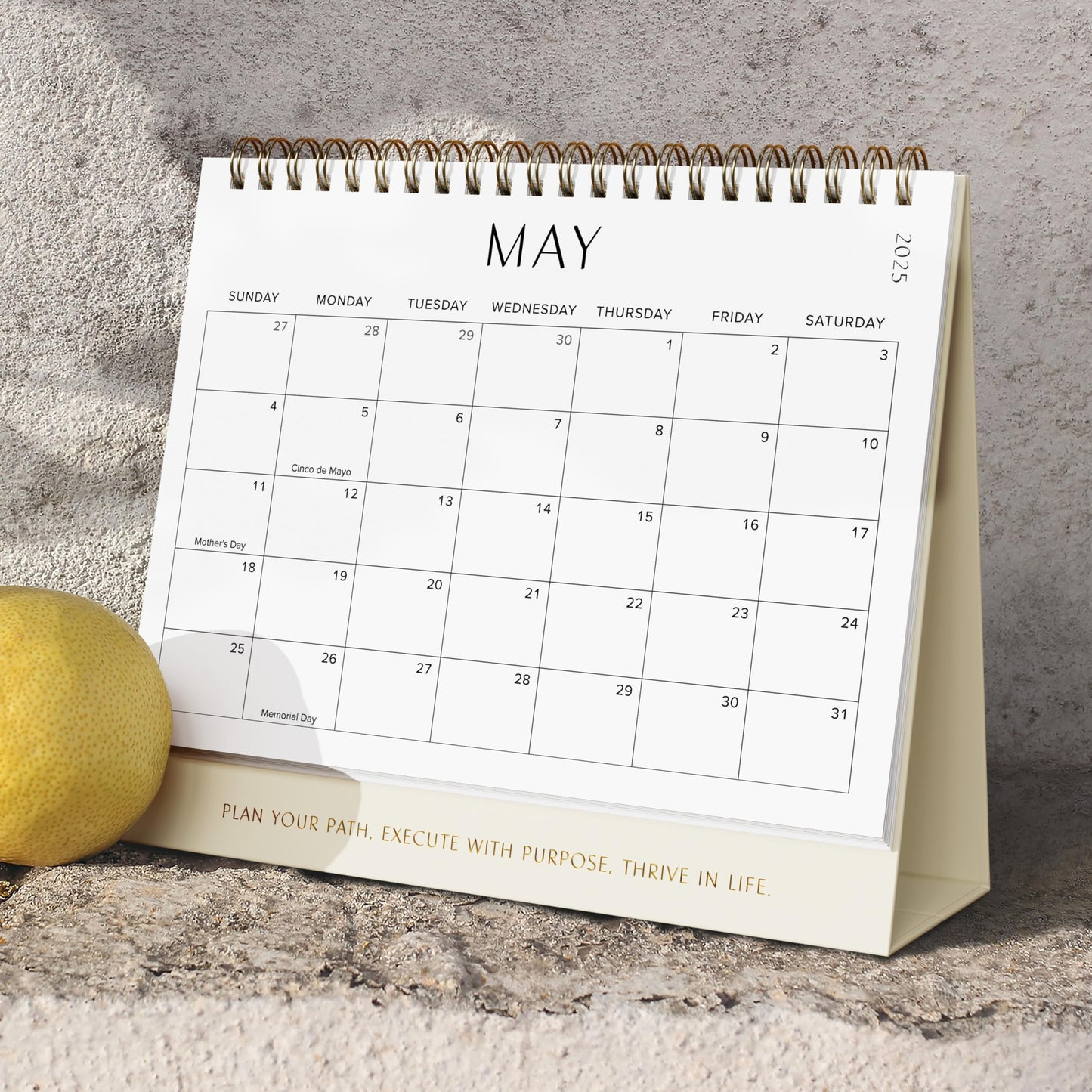 Aesthetic Desk Calendar 2025-2026 - Runs from January 2025 until June 2026 - Beautiful Small Flip Desktop Calendar for Easy Organizing