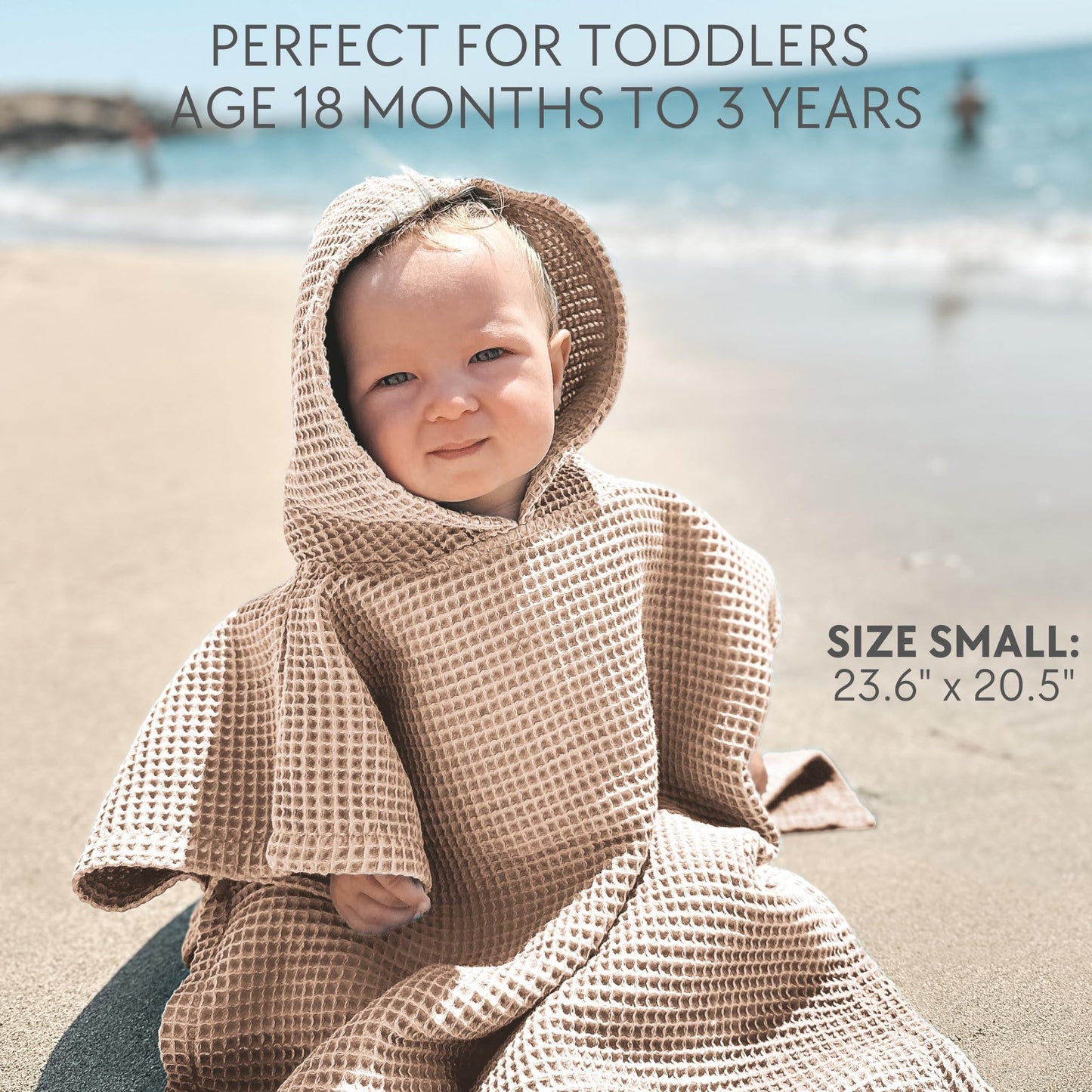 ZICOTO Soft Hooded Beach Towel for Kids - Cute Towel for Babies and Toddler Made of Waffle Cotton - Perfect Lightweight and Absorbent for Bath, Beach, Pool