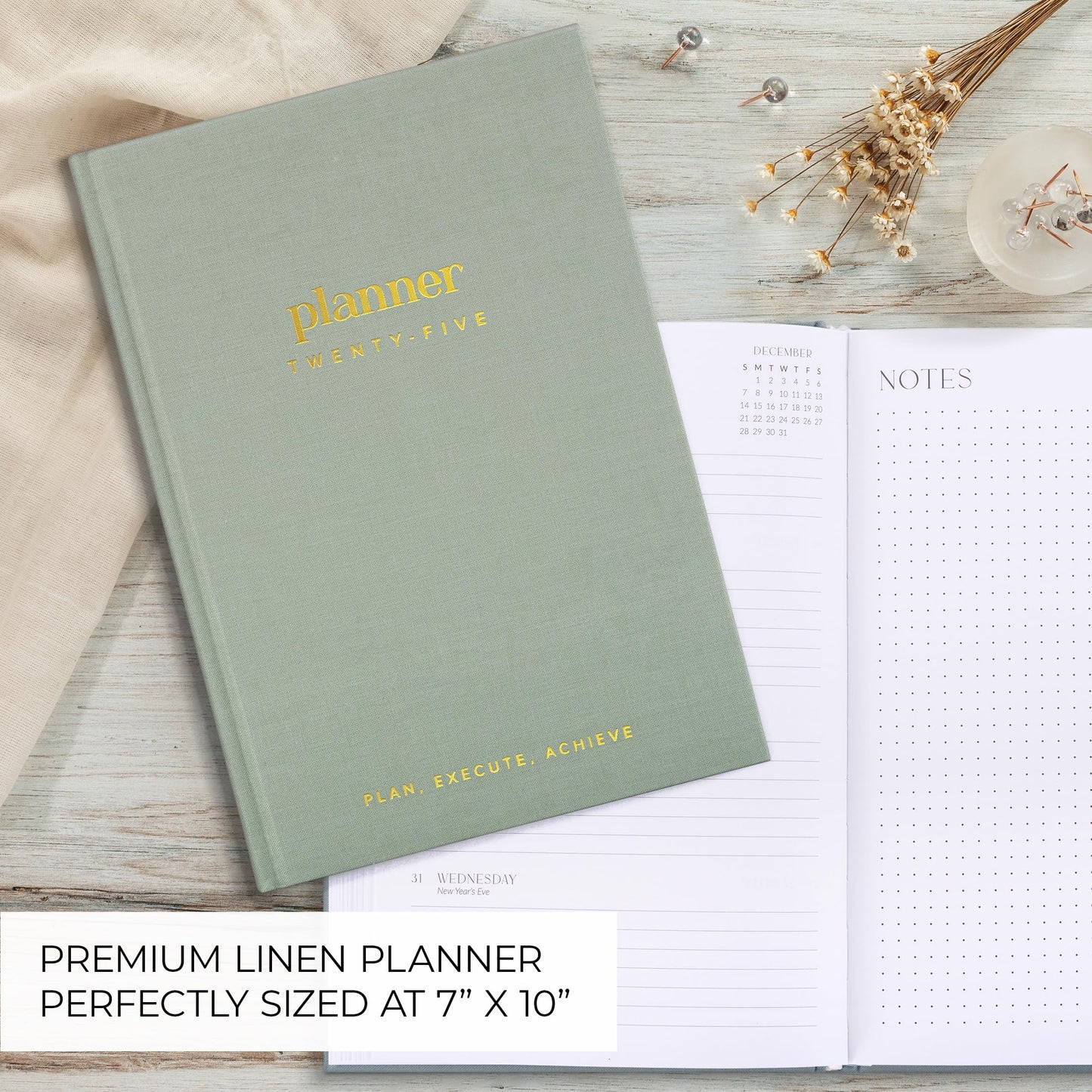 Beautiful 2025 Daily Planner - 7" x 10" Planner for Women or Men with Weekly & Monthly Spreads for Easy Planning - Beautiful Calendar Book to Organize Tasks and Boost Productivity