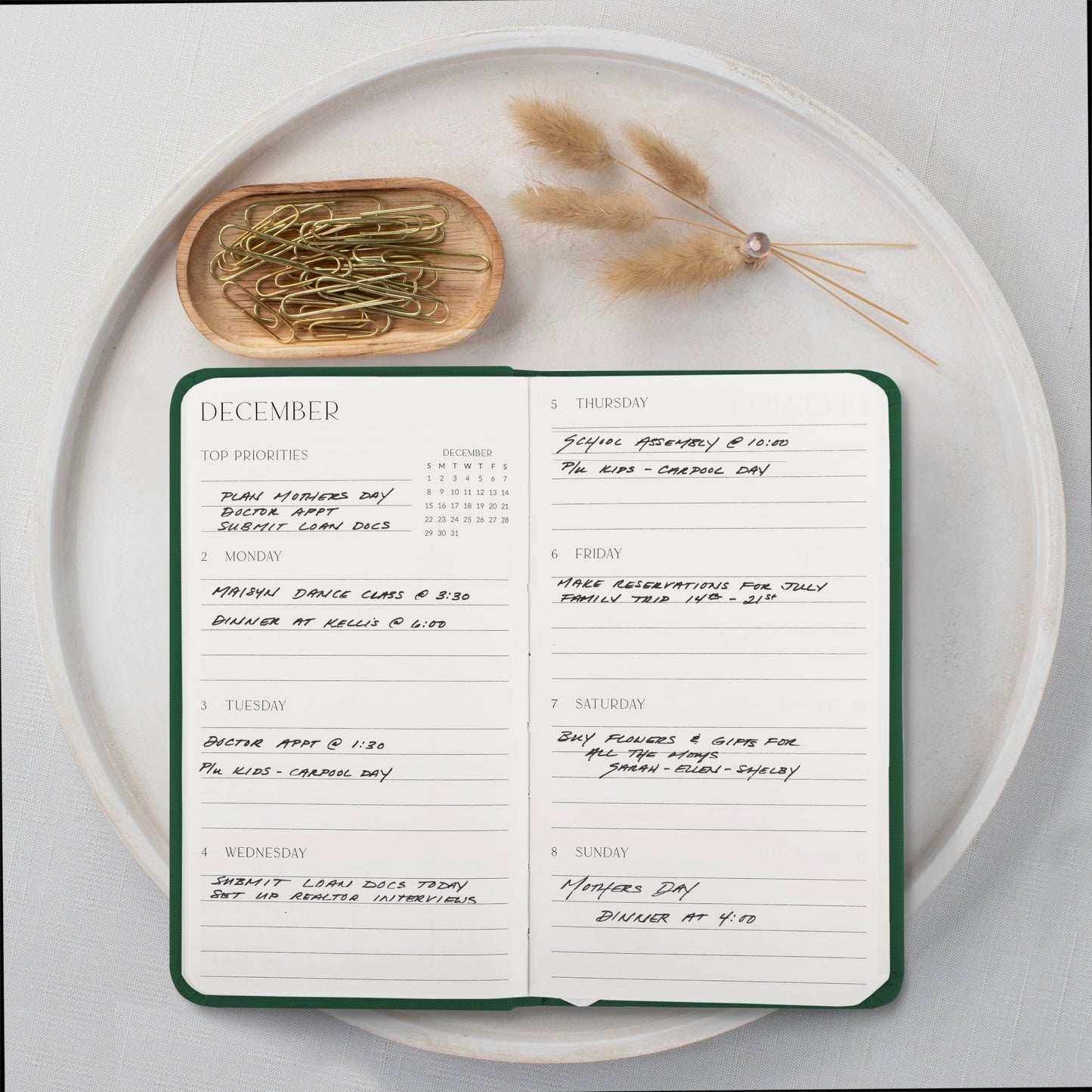 Beautiful 2025 Pocket Calendar - Small 6" x 3.5" Daily Planner Book For Womens Purse with Weekly & Monthly Spreads for Easy Planning - Runs Until December 2025