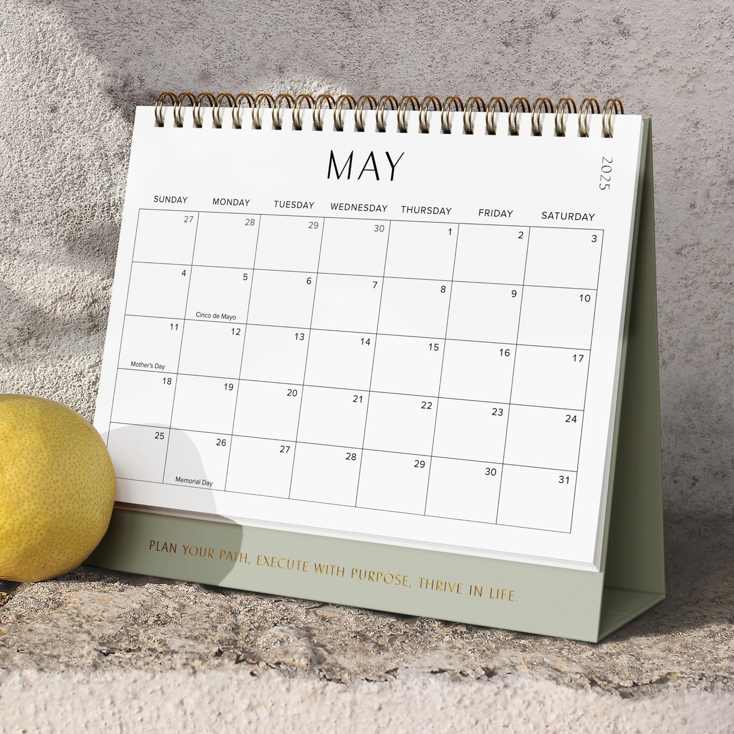 Aesthetic Desk Calendar 2025-2026 - Runs from January 2025 until June 2026 - Beautiful Small Flip Desktop Calendar for Easy Organizing