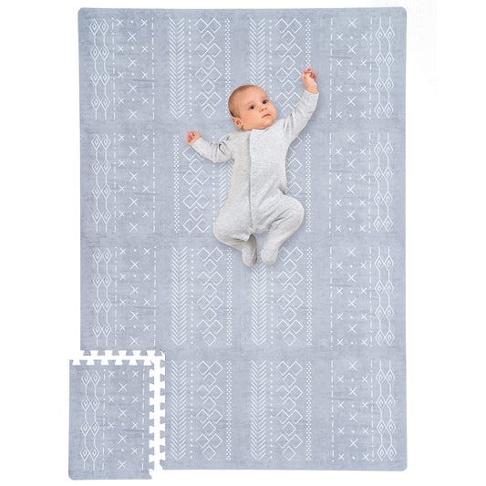 Stylish Baby Play Mat for Your Baby Boy or Girl - Large and Soft Floor Mat Creates A Safe Play Area for Little Ones - A Beautiful Playmat Made of Soft Foam Tiles Fits Nicely As A Kids Playroom Rug