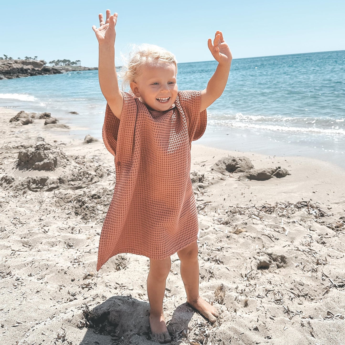 ZICOTO Soft Hooded Beach Towel for Kids - Cute Towel for Babies and Toddler Made of Waffle Cotton - Perfect Lightweight and Absorbent for Bath, Beach, Pool