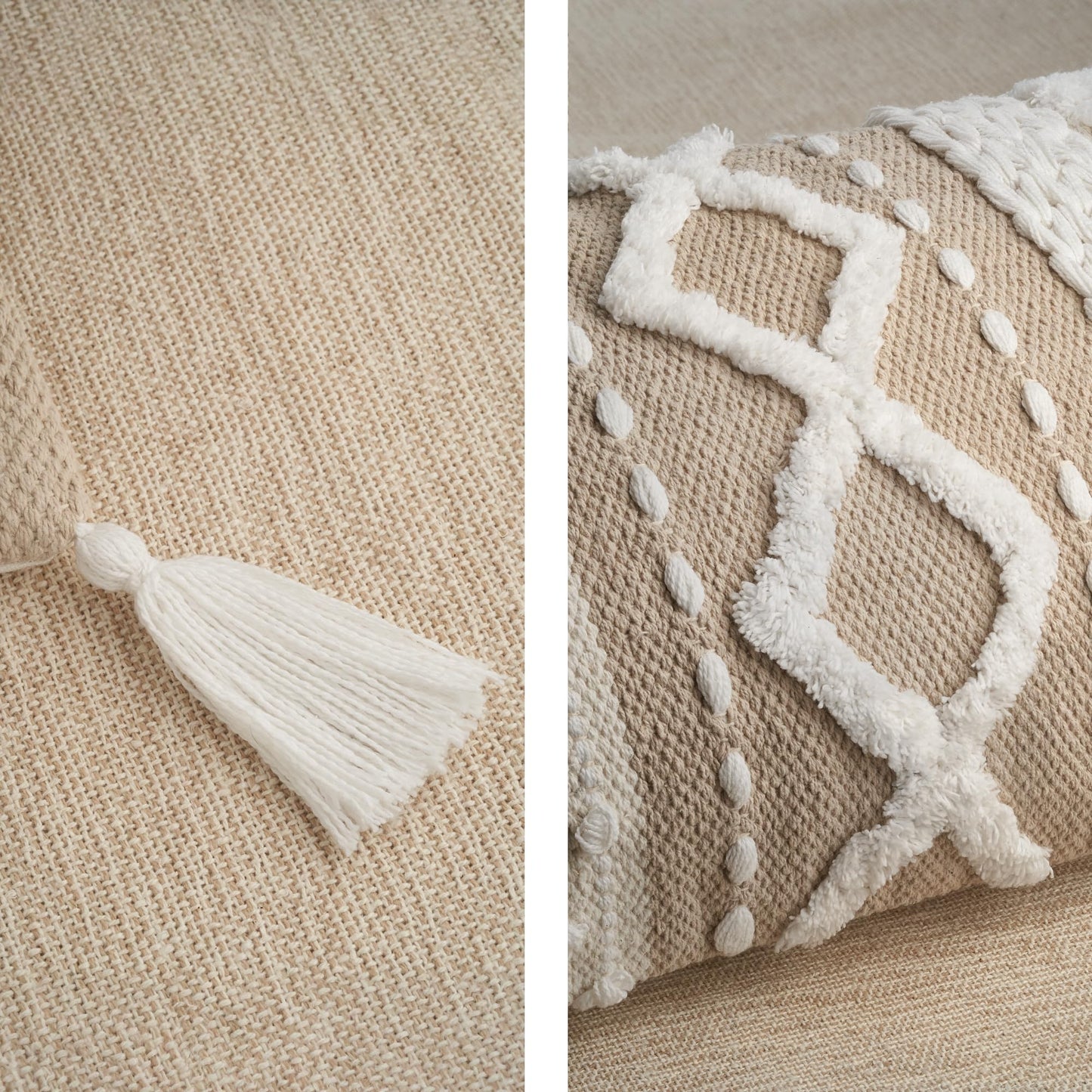 Decorative Boho Lumbar Pillow Cover 14x36 - Beautiful Throw Pillow with Soft Texture for Bed, Couch Decor or as Body Cushion - A Stylish Addition to Your Bedroom