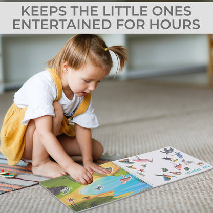 ZICOTO Fun Sticker Book For Toddlers 2-4 Years - Perfect Kids Activity Book With Beautiful Stickers & 12 Reusable Themes