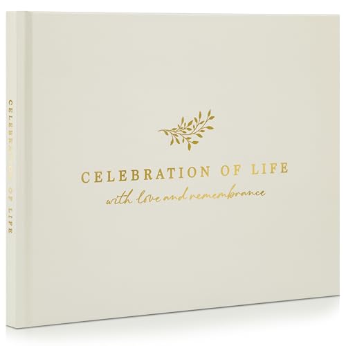 ZICOTO Modern Hard Cover Funeral Guest Book for The Celebration of Life - The Perfect in Loving Memory Book with Ample Space to Sign in for Guests - Premium Craftsmanship for Honoring Loved Ones