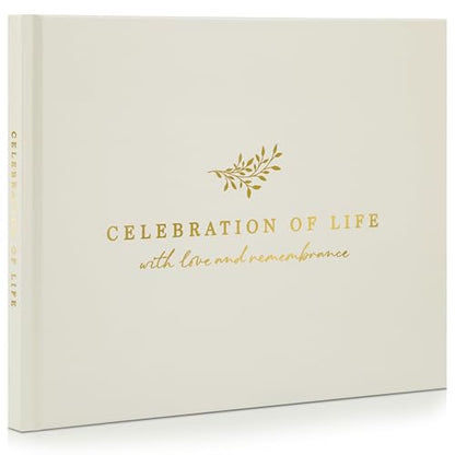 ZICOTO Modern Hard Cover Funeral Guest Book for The Celebration of Life - The Perfect in Loving Memory Book with Ample Space to Sign in for Guests - Premium Craftsmanship for Honoring Loved Ones