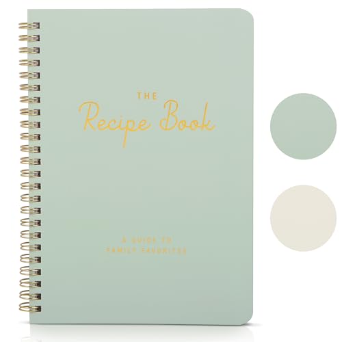 ZICOTO Aesthetic Blank Recipe Holder with Waterproof Hardcover - The Perfect Recipe Notebook To Write In Your Own Recipes - Beautiful Blank Cookbook to Organize Your Recipes