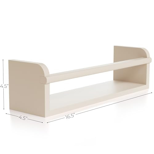 Decorative Nursery Bookshelves for Kids - Set of 3 Easy to Install Floating Shelves for Wall Mount - Beautiful Hanging Organizer Furniture for Your Baby Boy or Girl's Bedroom and Play Room Decor