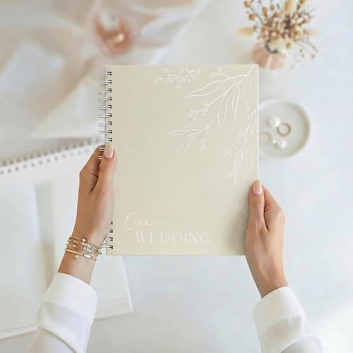 Beautiful Minimalistic Wedding Planner Book and Organizer - Enhance Excitement and Makes Your Countdown Planning Easy - Unique Engagement Gift for Newly Engaged Couples, Future Brides and Grooms