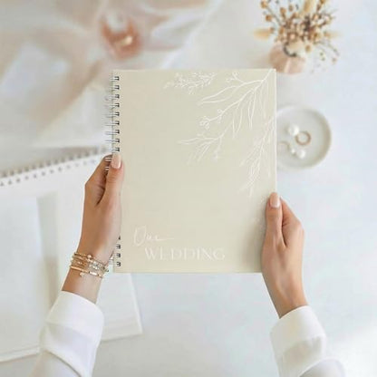 Beautiful Minimalistic Wedding Planner Book and Organizer - Enhance Excitement and Makes Your Countdown Planning Easy - Unique Engagement Gift for Newly Engaged Couples, Future Brides and Grooms