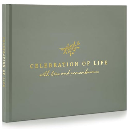 ZICOTO Modern Hard Cover Funeral Guest Book for The Celebration of Life - The Perfect in Loving Memory Book with Ample Space to Sign in for Guests - Premium Craftsmanship for Honoring Loved Ones