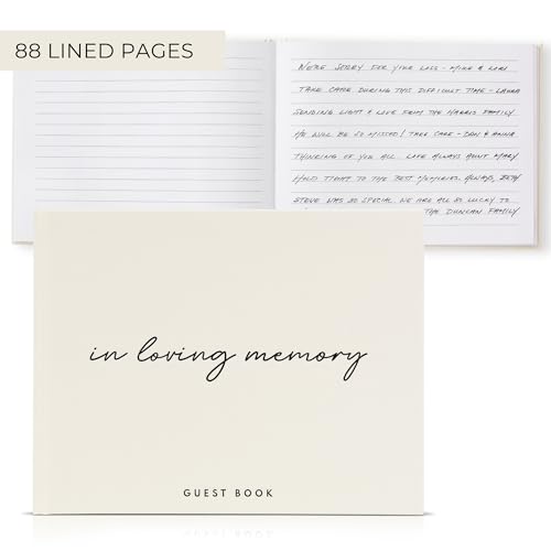 ZICOTO Modern Linen Funeral Guest Book for The Celebration of Life - The Perfect in Loving Memory Book with Ample Space to Sign in for Guests - Premium Craftsmanship for Honoring Loved Ones