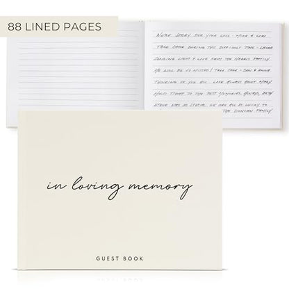 ZICOTO Modern Linen Funeral Guest Book for The Celebration of Life - The Perfect in Loving Memory Book with Ample Space to Sign in for Guests - Premium Craftsmanship for Honoring Loved Ones