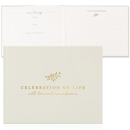 ZICOTO Modern Hard Cover Funeral Guest Book for The Celebration of Life - The Perfect in Loving Memory Book with Ample Space to Sign in for Guests - Premium Craftsmanship for Honoring Loved Ones