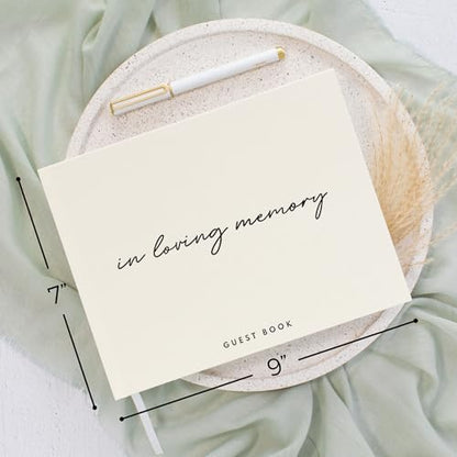 ZICOTO Modern Linen Funeral Guest Book for The Celebration of Life - The Perfect in Loving Memory Book with Ample Space to Sign in for Guests - Premium Craftsmanship for Honoring Loved Ones