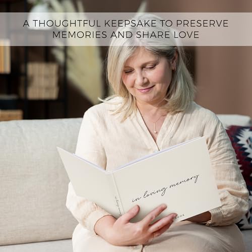 ZICOTO Modern Linen Funeral Guest Book for The Celebration of Life - The Perfect in Loving Memory Book with Ample Space to Sign in for Guests - Premium Craftsmanship for Honoring Loved Ones