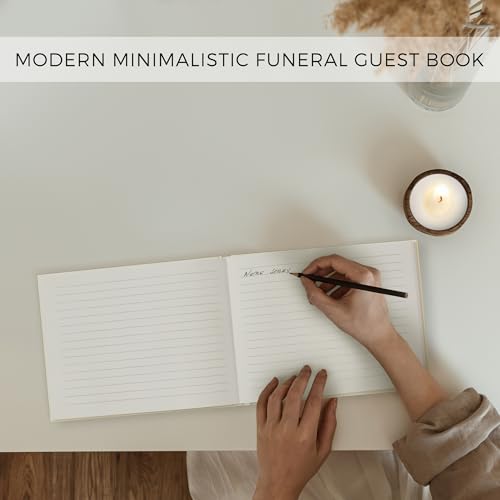 ZICOTO Modern Linen Funeral Guest Book for The Celebration of Life - The Perfect in Loving Memory Book with Ample Space to Sign in for Guests - Premium Craftsmanship for Honoring Loved Ones