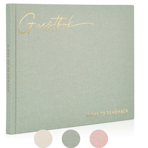 ZICOTO Beautiful Wedding Guest Book for Your Wedding Reception - Simply Elegant Guestbook to Sign in - The Perfect Baby Shower Guest Book and Addition to Your Big Day