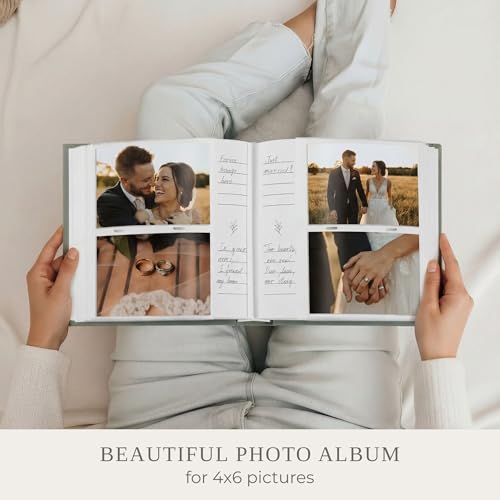 Beautiful Photo Album for 4x6 Pictures - Perfect Picture Book for Wedding, Baby Shower and more - 200 Photo Slots Albums to Collect Your Memories