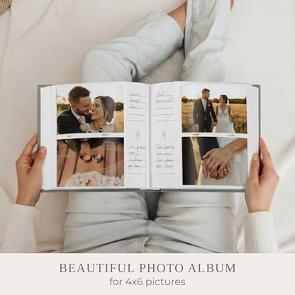 Beautiful Photo Album for 4x6 Pictures - Perfect Picture Book for Wedding, Baby Shower and more - 200 Photo Slots Albums to Collect Your Memories