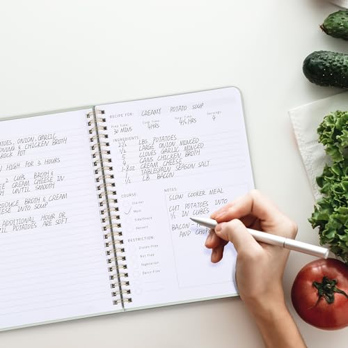 ZICOTO Aesthetic Blank Recipe Holder with Waterproof Hardcover - The Perfect Recipe Notebook To Write In Your Own Recipes - Beautiful Blank Cookbook to Organize Your Recipes