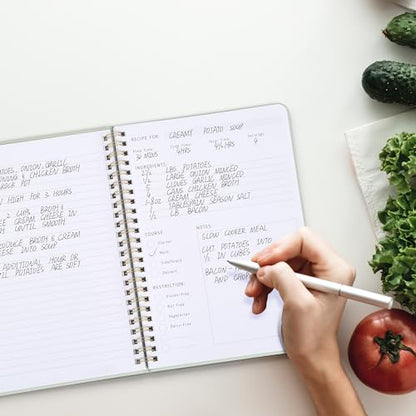 ZICOTO Aesthetic Blank Recipe Holder with Waterproof Hardcover - The Perfect Recipe Notebook To Write In Your Own Recipes - Beautiful Blank Cookbook to Organize Your Recipes