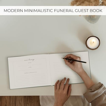 ZICOTO Modern Hard Cover Funeral Guest Book for The Celebration of Life - The Perfect in Loving Memory Book with Ample Space to Sign in for Guests - Premium Craftsmanship for Honoring Loved Ones