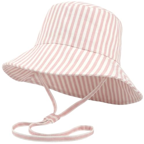 Beautiful Baby Sun Hat 0-6 Months - Adjustable Toddler Hat with UPF 50+ Sun Protection - Cute Kids Bucket Hat for Beach