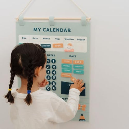 Beautiful Toddler and Kids Calendar - Perfect Homeschool Supplies with Months, Days of The Week, Season and Weather - Cute Play Room Essentials for Preschool Learning