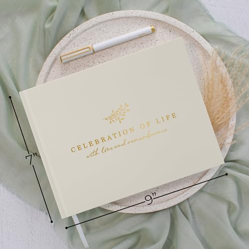 ZICOTO Modern Hard Cover Funeral Guest Book for The Celebration of Life - The Perfect in Loving Memory Book with Ample Space to Sign in for Guests - Premium Craftsmanship for Honoring Loved Ones