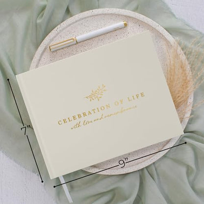ZICOTO Modern Hard Cover Funeral Guest Book for The Celebration of Life - The Perfect in Loving Memory Book with Ample Space to Sign in for Guests - Premium Craftsmanship for Honoring Loved Ones