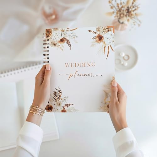 Beautiful Boho Wedding Planner Book and Organizer - Enhance Excitement and Makes Your Countdown Planning Easy - Unique Engagement Gift for Newly Engaged Couples, Future Brides and Grooms