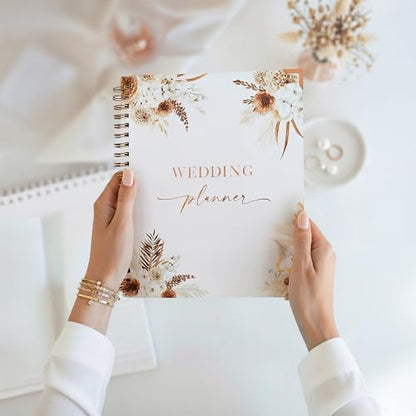 Beautiful Boho Wedding Planner Book and Organizer - Enhance Excitement and Makes Your Countdown Planning Easy - Unique Engagement Gift for Newly Engaged Couples, Future Brides and Grooms