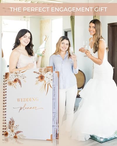 Beautiful Boho Wedding Planner Book and Organizer - Enhance Excitement and Makes Your Countdown Planning Easy - Unique Engagement Gift for Newly Engaged Couples, Future Brides and Grooms