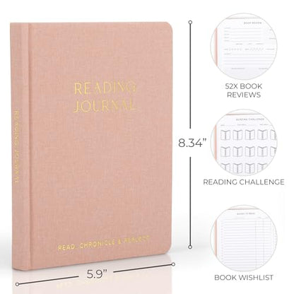 Aesthetic Reading Journal - Modern Book Log For Readers - Perfect Accessories Gift For Book Lovers
