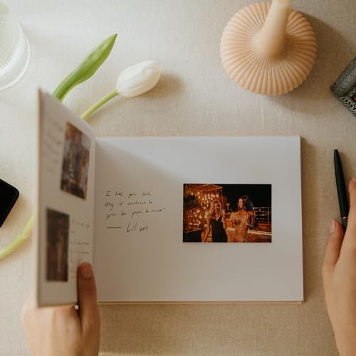 ZICOTO Beautiful Wedding Guest Book for Your Wedding Reception - Simply Elegant Guestbook to Sign in - The Perfect Baby Shower Guest Book and Addition to Your Big Day