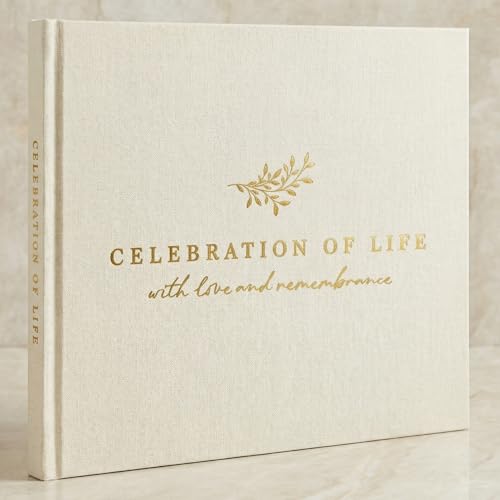 ZICOTO Modern Hard Cover Funeral Guest Book for The Celebration of Life - The Perfect in Loving Memory Book with Ample Space to Sign in for Guests - Premium Craftsmanship for Honoring Loved Ones